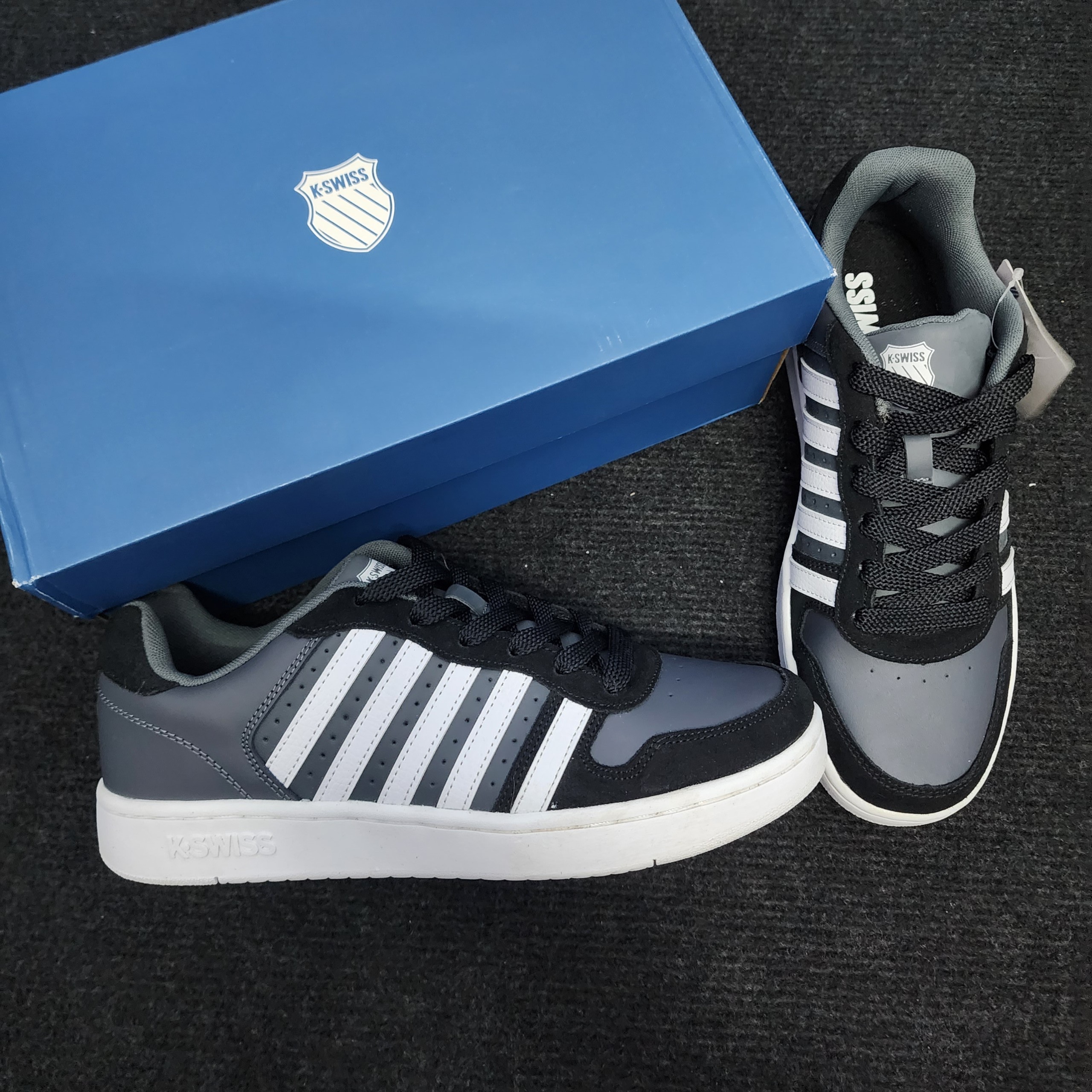 [ Chính hãng ] Giày Kswiss nam da đen mẫu mới cổ thấp