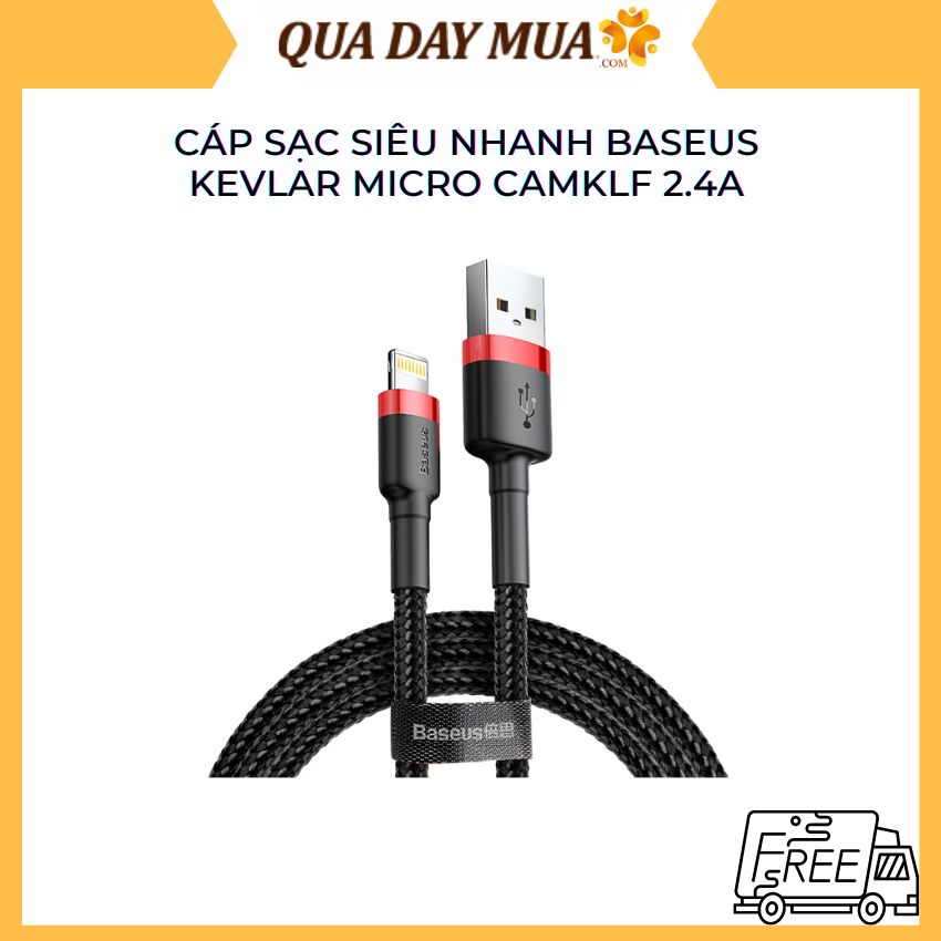 Cáp Sạc Siêu Nhanh Baseus Kevlar Micro CAMKLF 2.4A (Lightning/Micro/TypeC)
