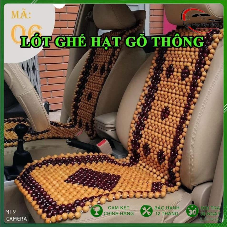 Lót ghế ô tô hạt gỗ đan hoa cao cấp