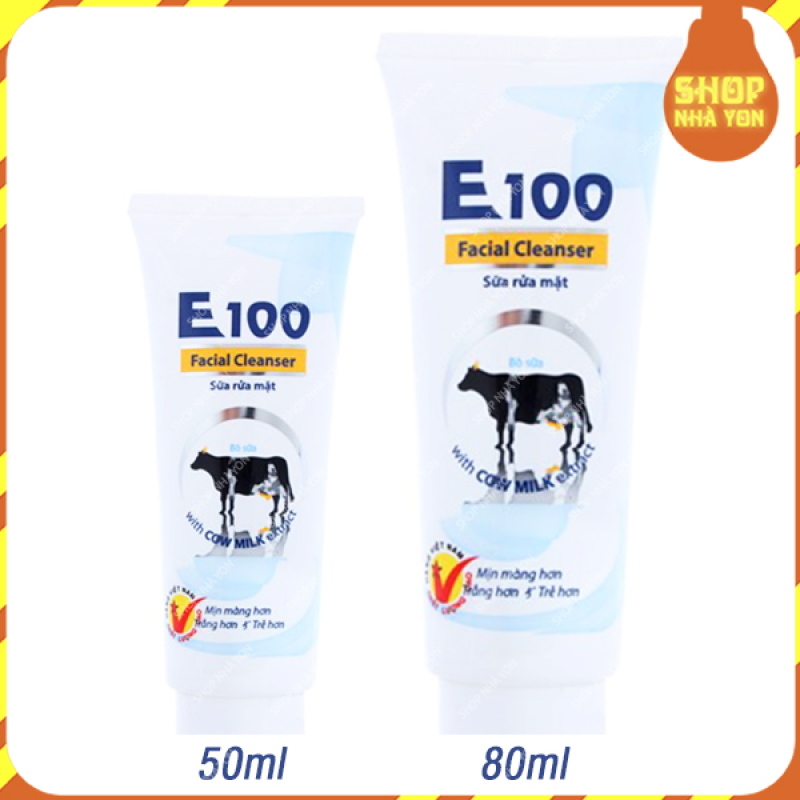 Sữa rửa mặt E100 tinh chất sữa bò dưỡng ẩm chống lão hóa tẩy sạch bụi bẩn bã, nhờn và ngừa mun