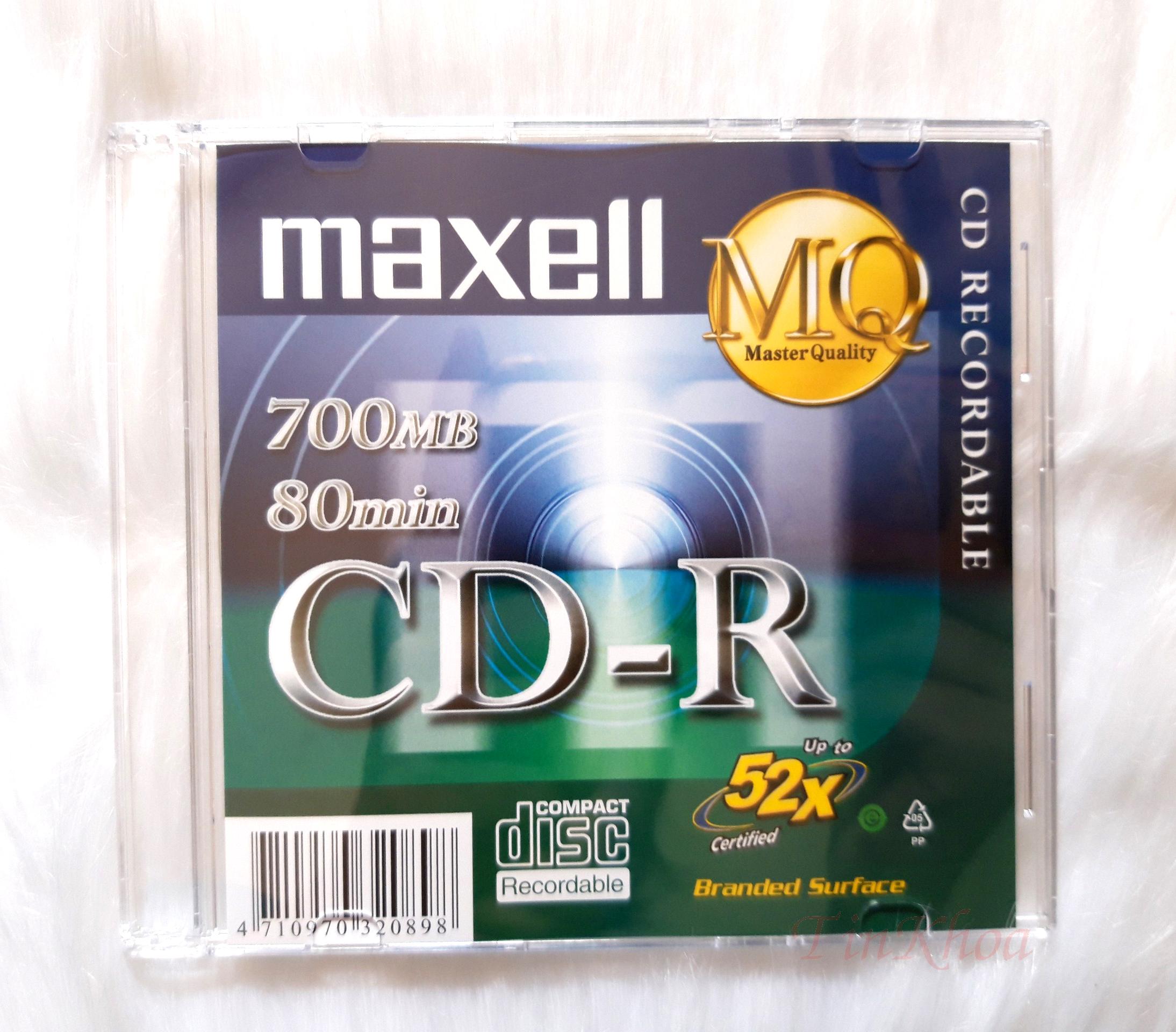 LỐC 10 ĐĨA TRẮNG CD-R MAXELL HỘP 1 CÁI DUNG LƯỢNG  700MB
