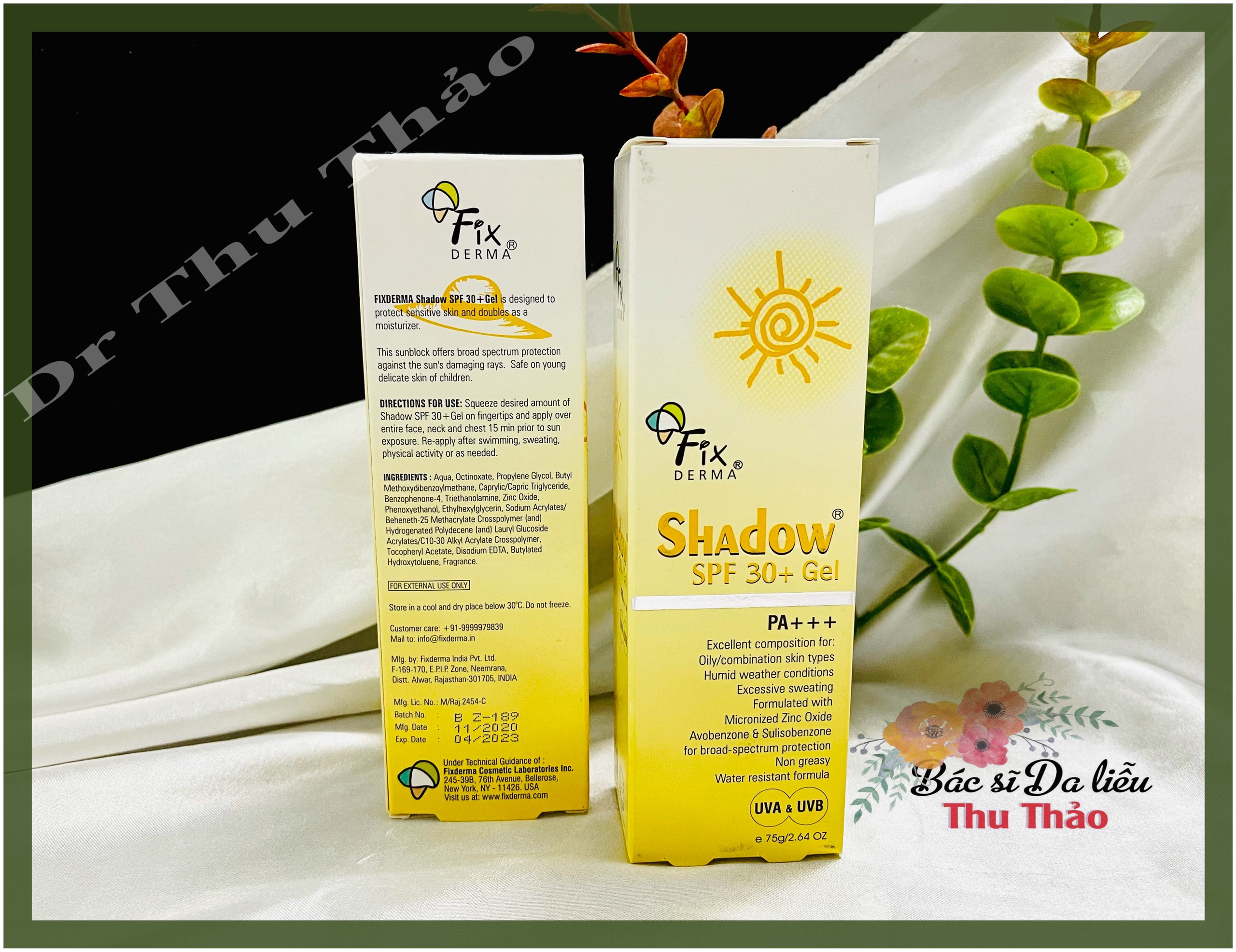 [HCM]KEM CHỐNG NẮNG FIXDERMA SHADOW SPF 30+ GEL