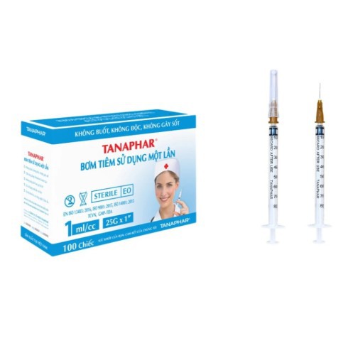Bơm tiêm y tế chính hãng Tanaphar 5ml Tanaphar có Kim (túi 1 Chiếc)