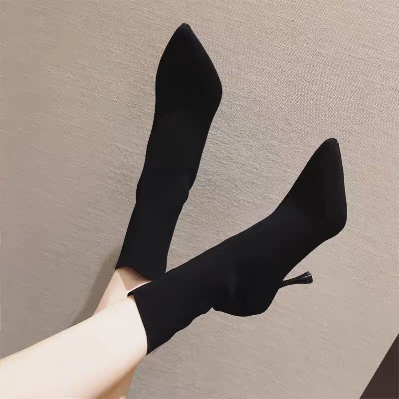 Bốt chun len gót nhọn 7p