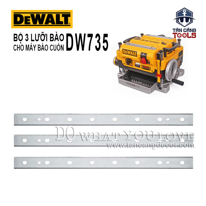 Bộ 3 lưỡi bào cho máy bào cuốn dewalt dw735