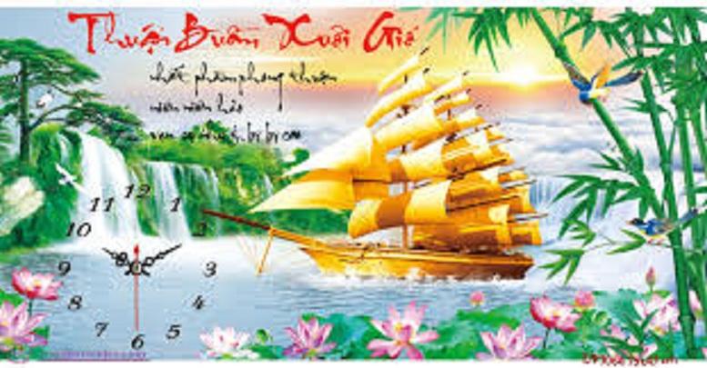 [HCM]tranh thêu chữ thập Thuận buồm xuôi gió - LV3064