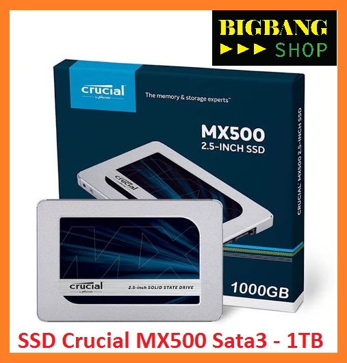 SSD Crucial MX500, 500GB - 1TB chuẩn 2.5 sata3, bảo hành 5 năm