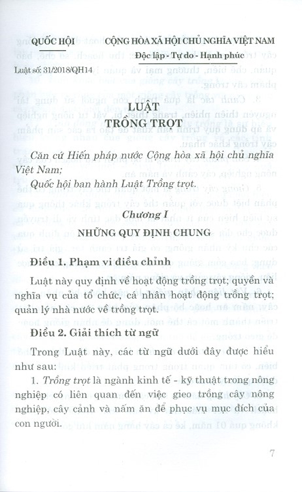 Luật Trồng Trọt