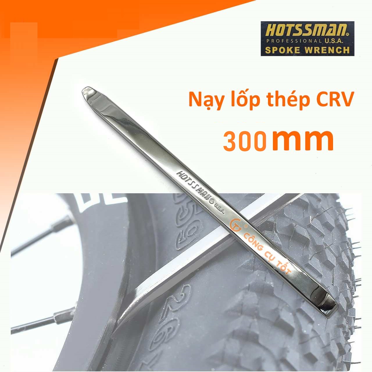 Cạy lốp xe máy hàng cao cấp thép siêu cứng Hotssman, móc lốp cạy lốp xe hàng xịn cho những ai yêu khoa học
