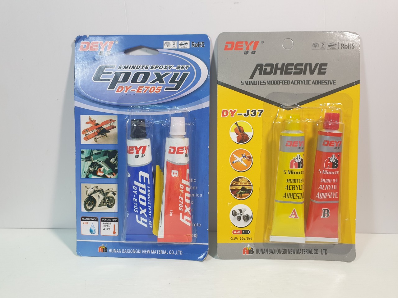 Keo dán AB Epoxy Deyi DY-E705 (Trắng Đục) và DY-J37 (Xám)