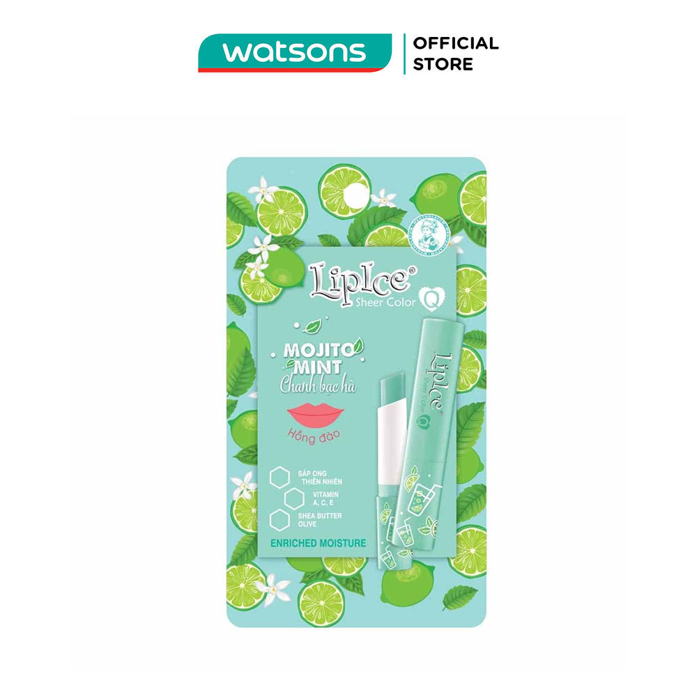 Son Dưỡng Môi LipIce Sheer Color Mojito Mint Chanh Bạc Hà 2.4g .#Hồng Đào