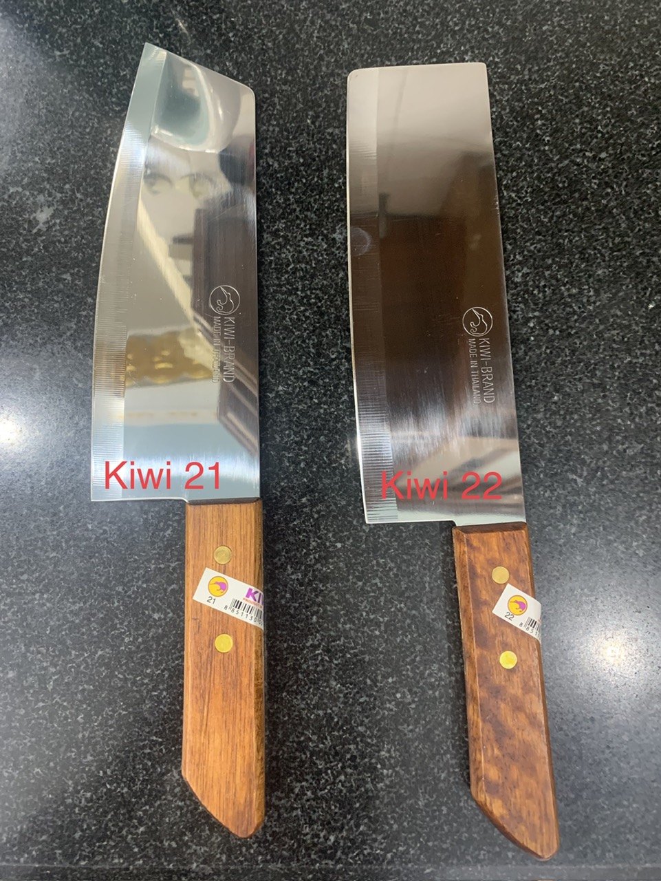 Dao chặt thái lan kiwi 22 - kiwi 21, dao làm bếp thái bản to, dao thái thịt, bằm, chặt, cán gỗ
