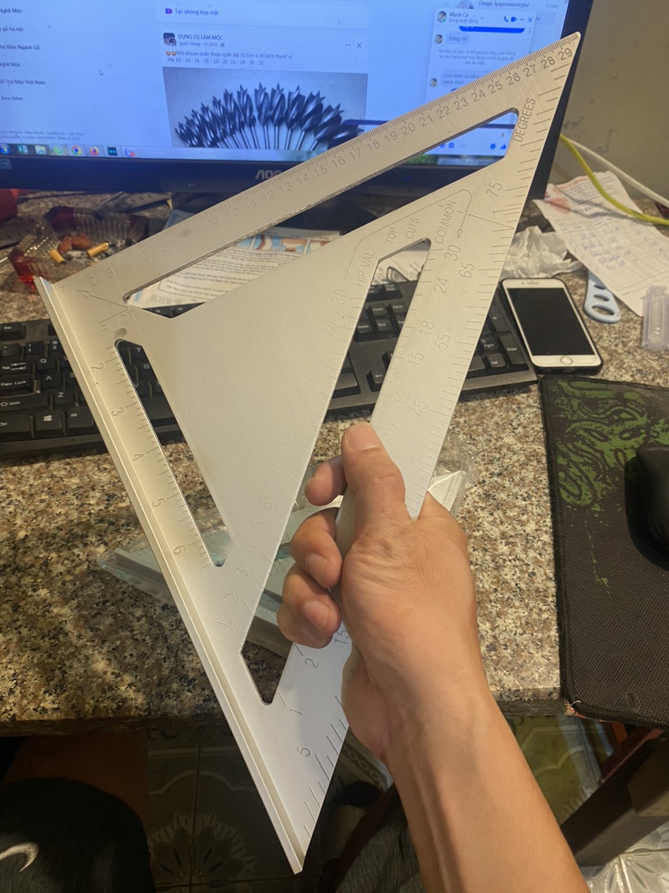 Thước ke góc vuông nhôm đúc