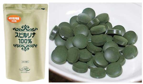 Tảo xoắn spirulina algae dạng túi 2400v nhật bản