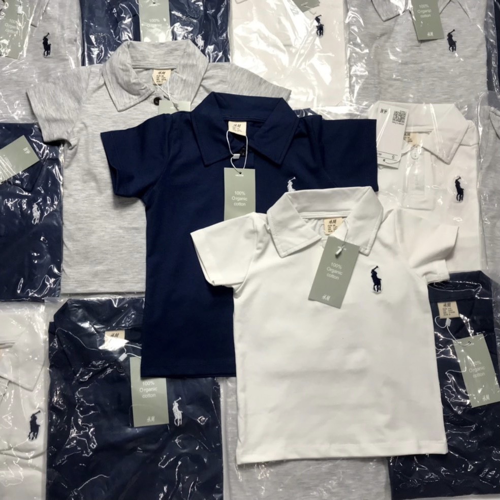 Áo thun có cổ HM bé trai size 1-6 tuổi