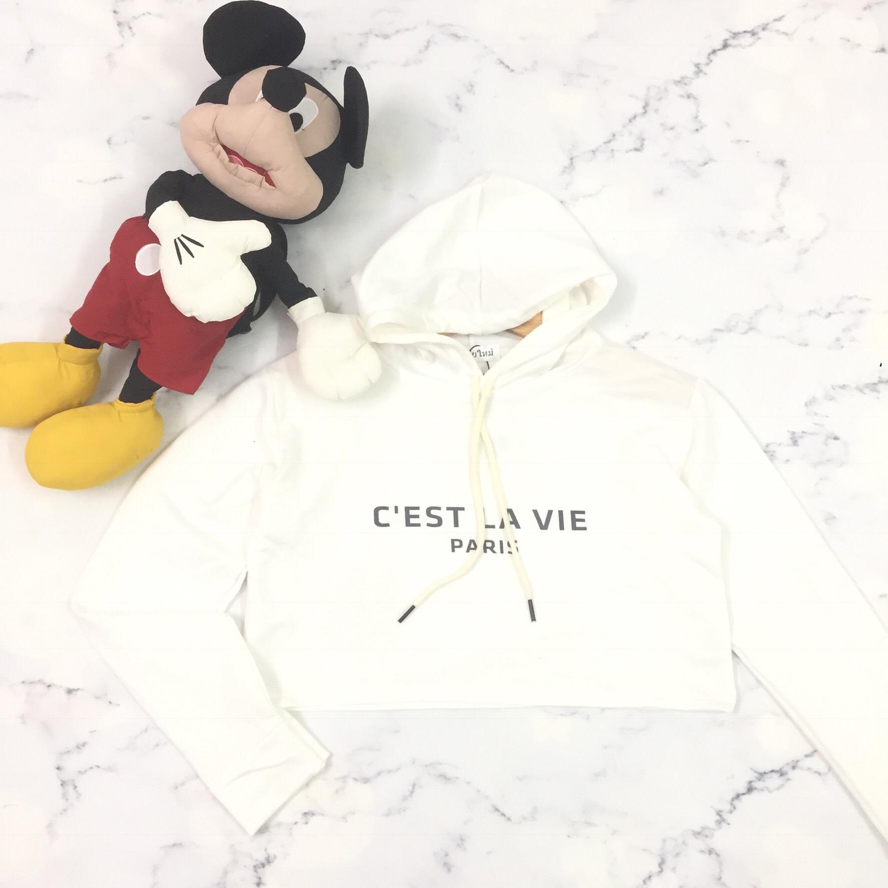 Hoodie croptop (38-55kg). Có ảnh thật