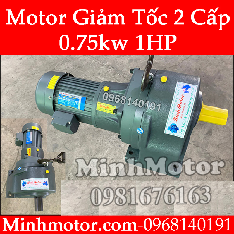 Động Cơ Hộp Giảm Tốc 2 Cấp 0.75kw 1HP