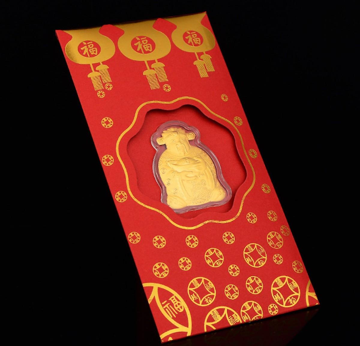 Lì xì thần tài mạ vàng 24K