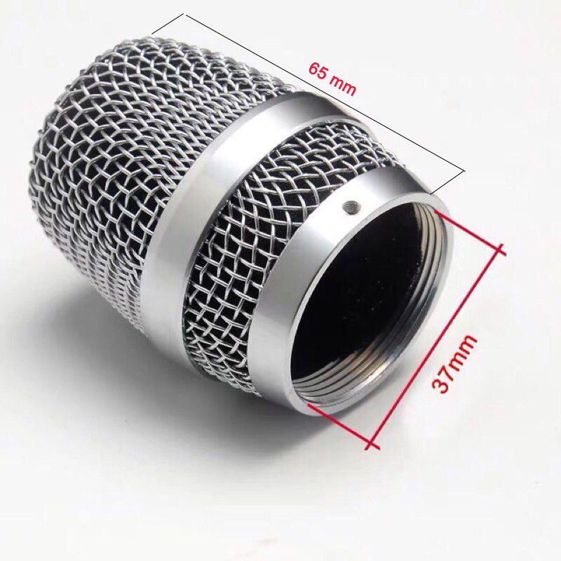Lưới thép bọc đầu micro 37mm màu bạc
