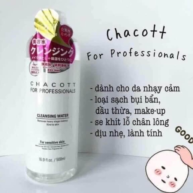 Nước tẩy trang Chacott Nhật Bản 500ml