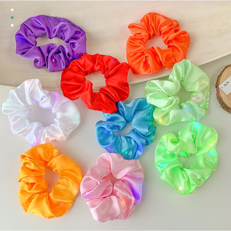 ( ĐƯỢC CHỌN MÀU ) Dây buộc tóc Scrunchies Hàn Quốc đèn led phát sáng