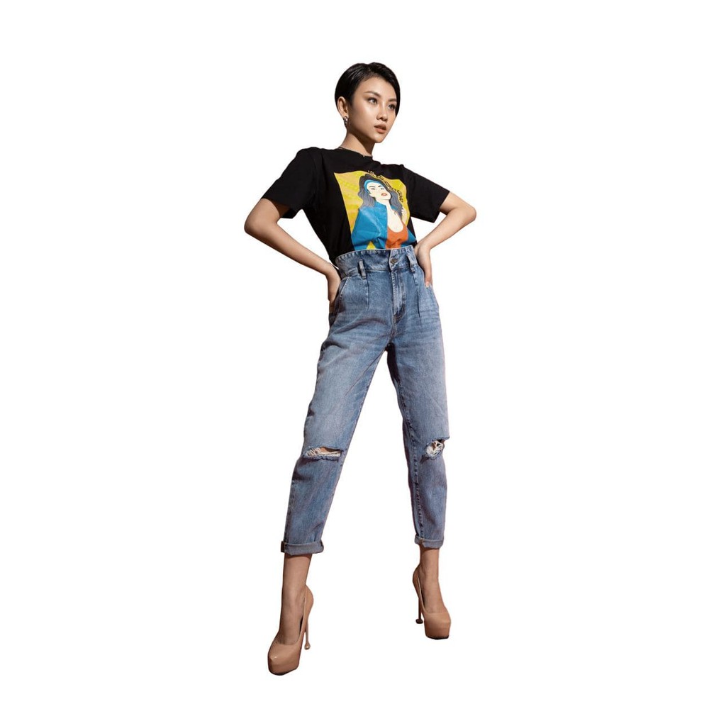 Quần jeans nữ dáng baggy v-sixtyfour - 120wd2086f1930