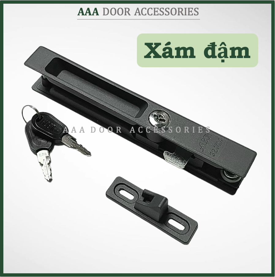 Khoá cửa đi lùa tay âm ALBOH chìa thau