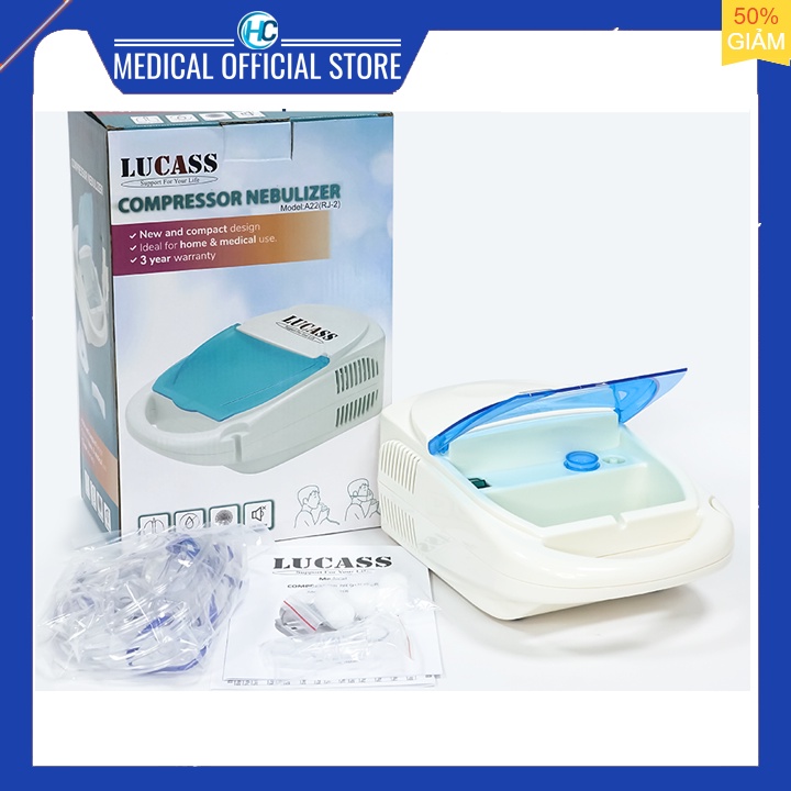 Máy xông khí dung mũi họng lucass a22- công nghệ mỹ