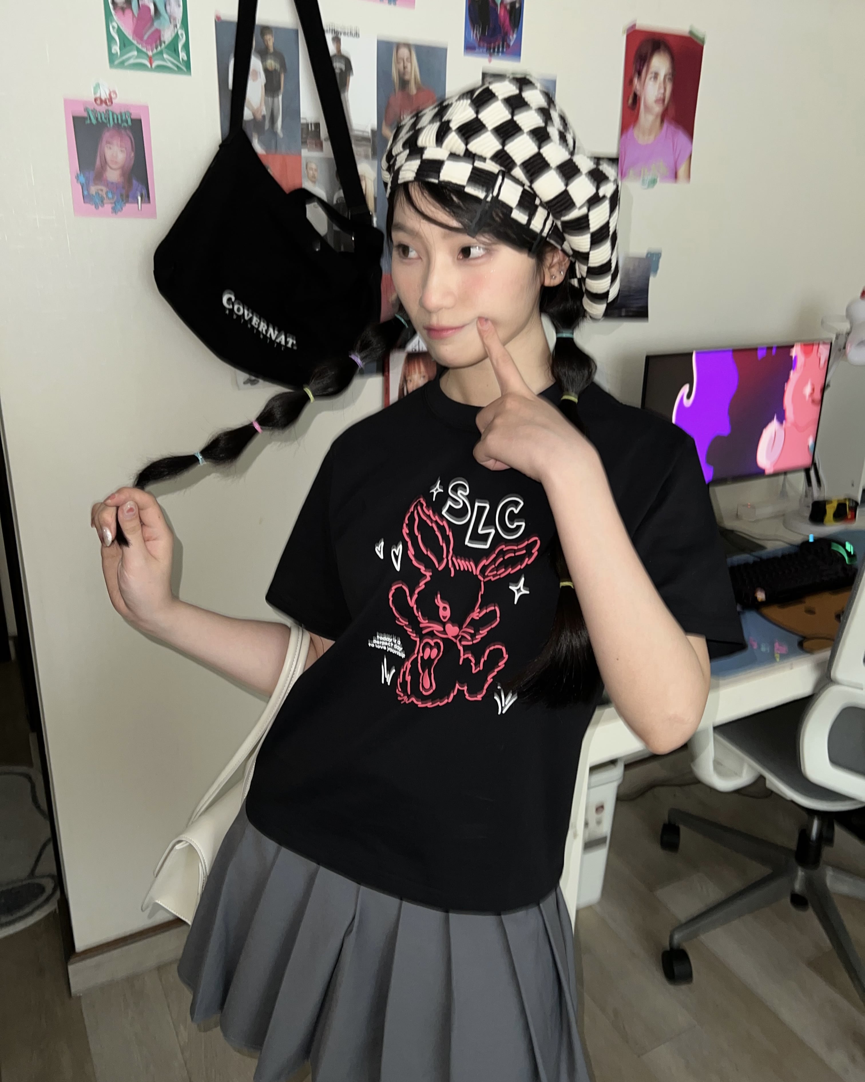 Áo thun form nữ SLC - regular tee "Happy Bunny"