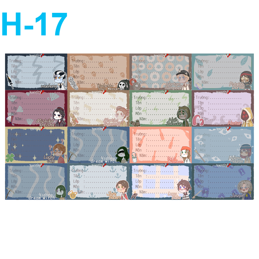Nhãn vở Identity V