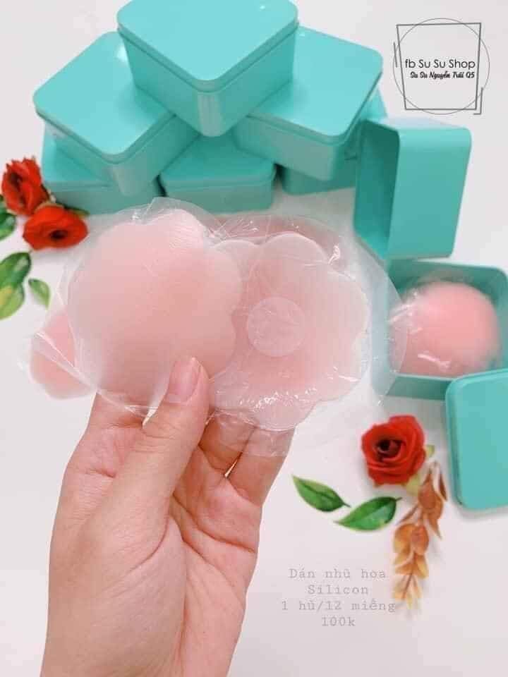 Hộp 10 Miếng (5 Cặp) Dán Ngực Silicon Dán Nhũ Hoa - Miếng Dán Ti