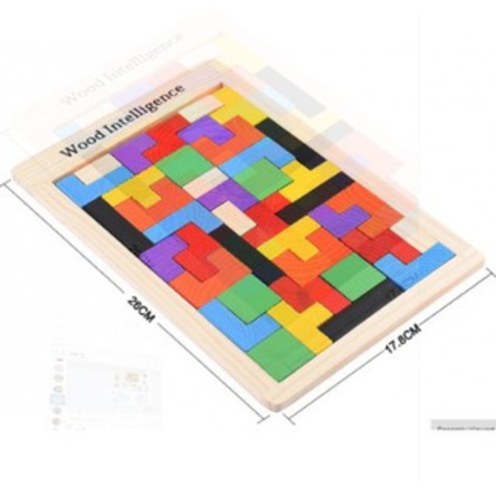 Đồ Chơi Gỗ - Xếp Hình Tetris Mầu Sắc