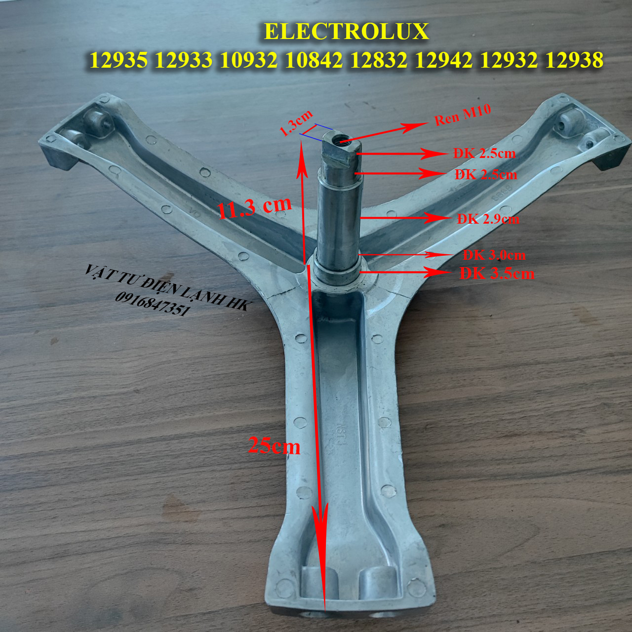 Trục càng ba chạc máy giặt sấy ELECTROLUX lồng ngang Model 9.5Kg EWF ...