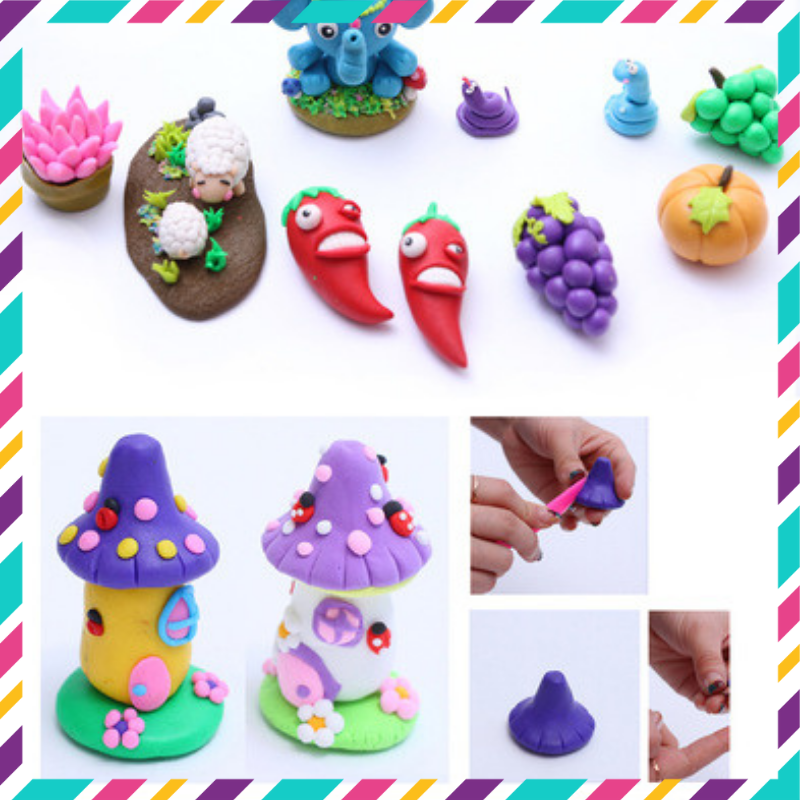 Đất Sét Nung Polymer Clay [Hòa Tốc 30p] Đất Nặn An Toàn - 24 Màu - Cục 20gr