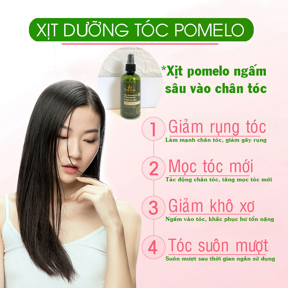 [HCM]Liệu trình ngăn rụng tóc 2 chai xịt mọc tóc Pomelo Tabaha 120ml