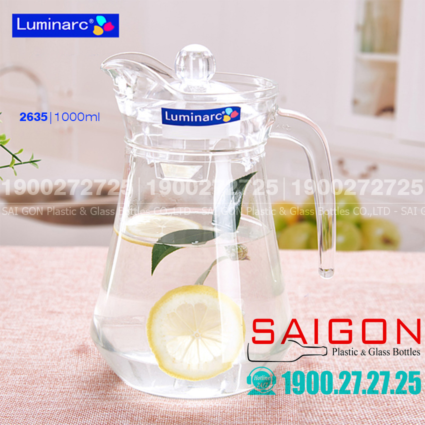 [HCM]Bình Thủy Tinh Luminarc ARC 1000ml  Thủy Tinh Cao Cấp