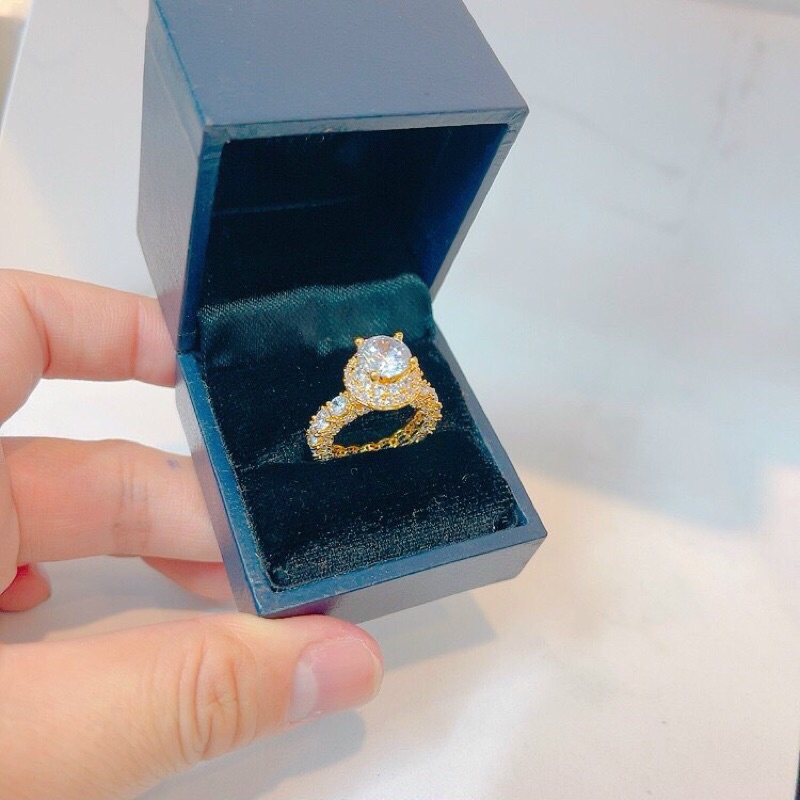 𝗡𝗵𝗮̂̃𝗻 𝐊𝐚𝐦𝐢 full đá mạ vàng 18k siêu sáng siêu bền