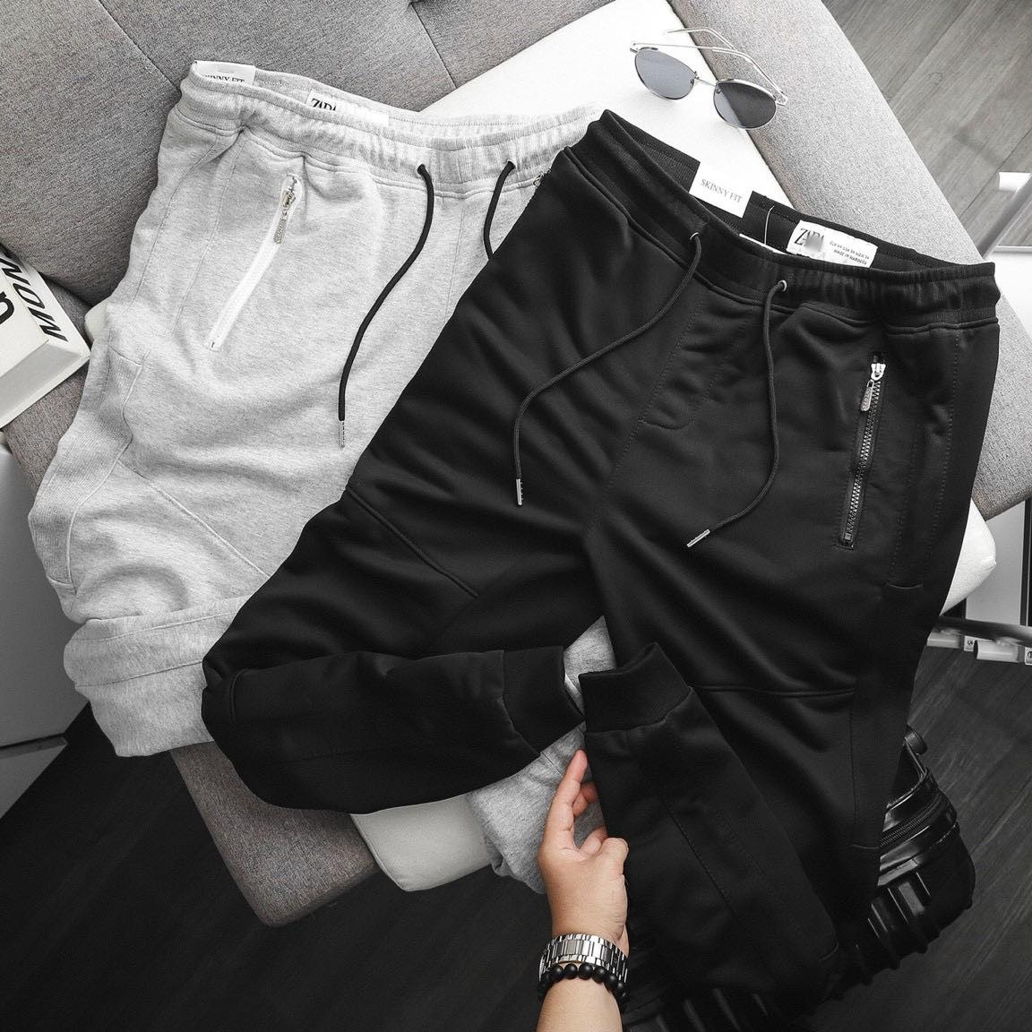 [VNXK] Quần jogger thun 2 màu Đen/Xám - shop LASTORE