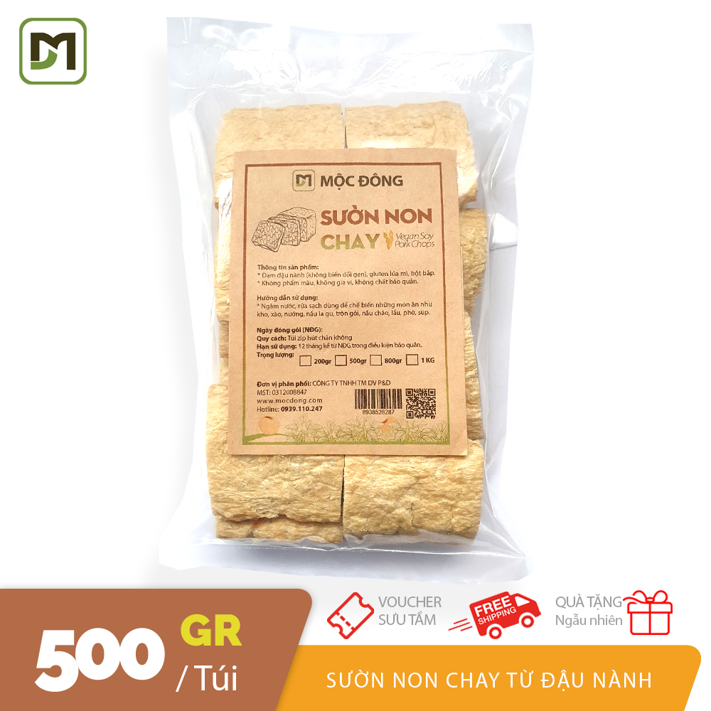Túi 500gr Sườn Non chay từ đậu nành cao cấp dai giòn thơm