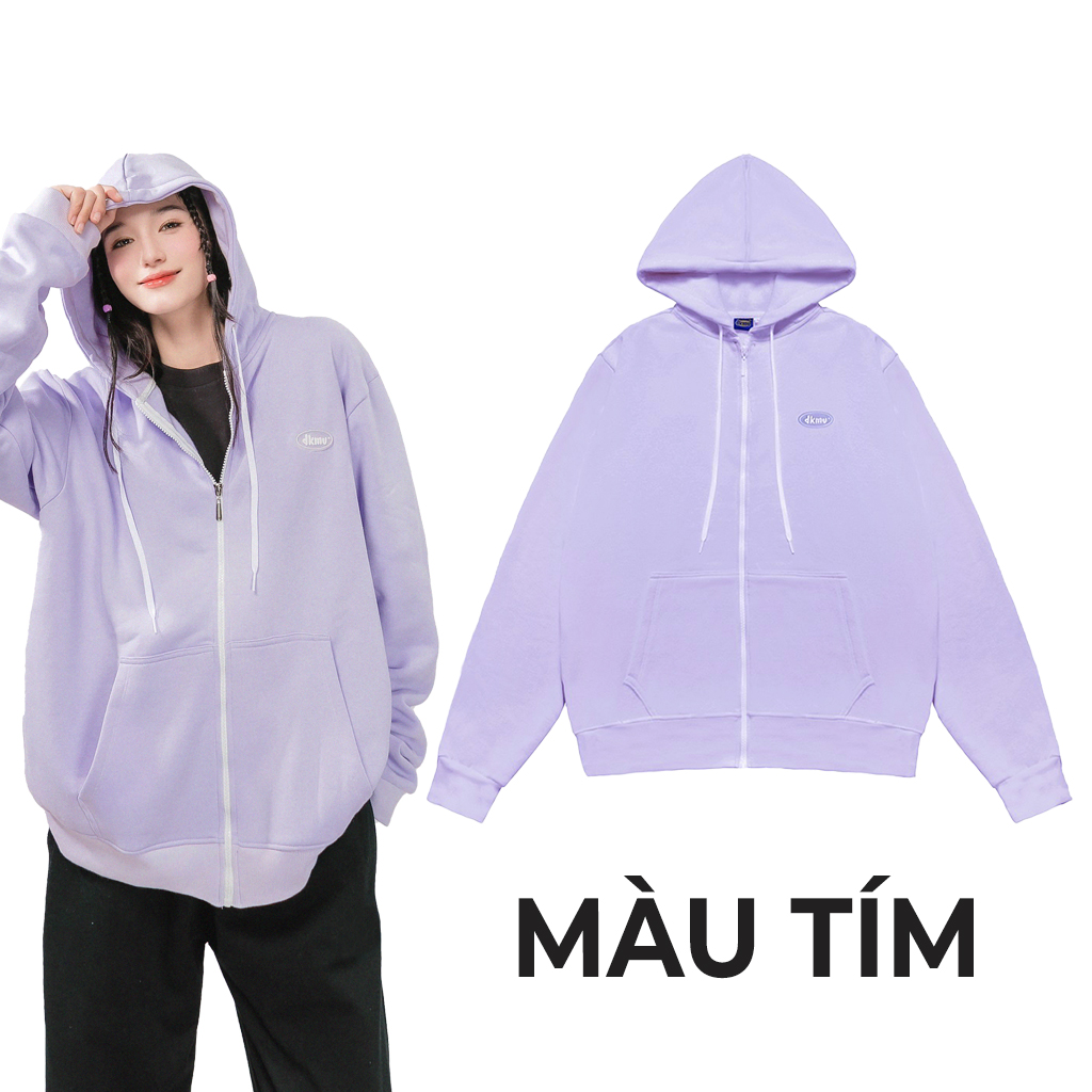 Áo khoác hoodie zip local brand DKMV nữ form rộng dài dễ thương - 17 màu chất liệu nỉ chân cua thoáng mát Rubber Tag