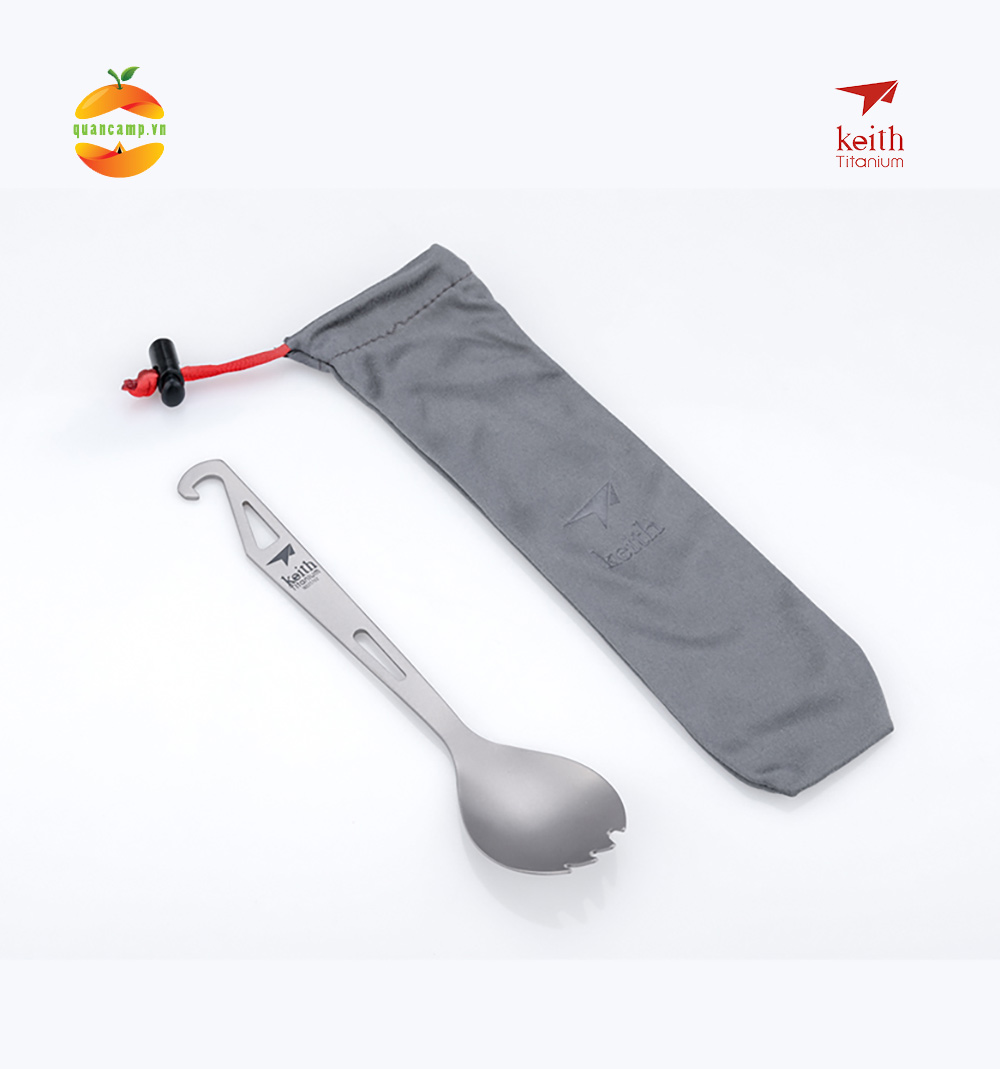Muỗng đa năng Titanium Keith Ti5311 kết hợp khui bia