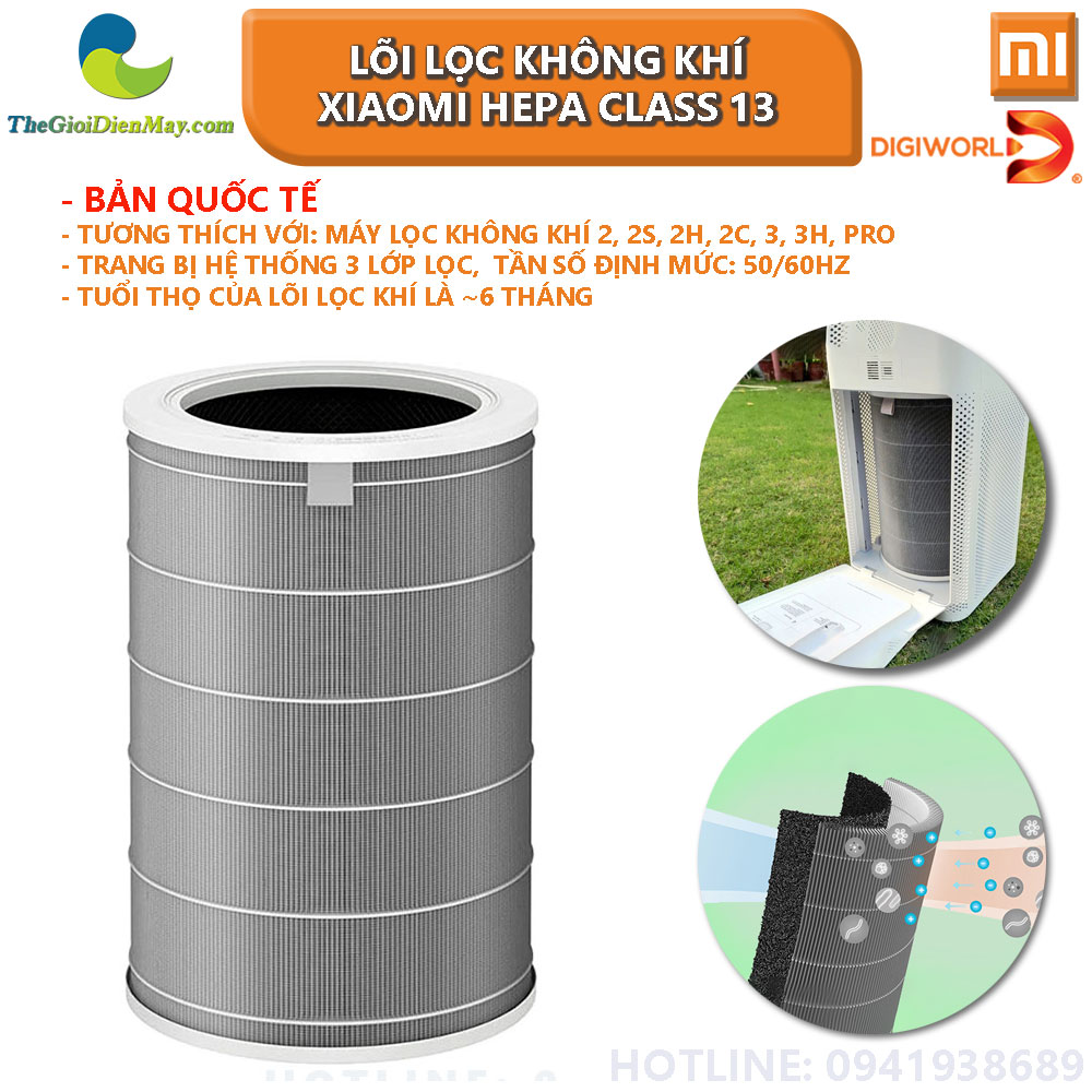 Xiaomi air filter element min dust to 99.97% HEPA filter class 13 gray color for xiaomi air purifier 2S, 2H, 3, 3H and pro