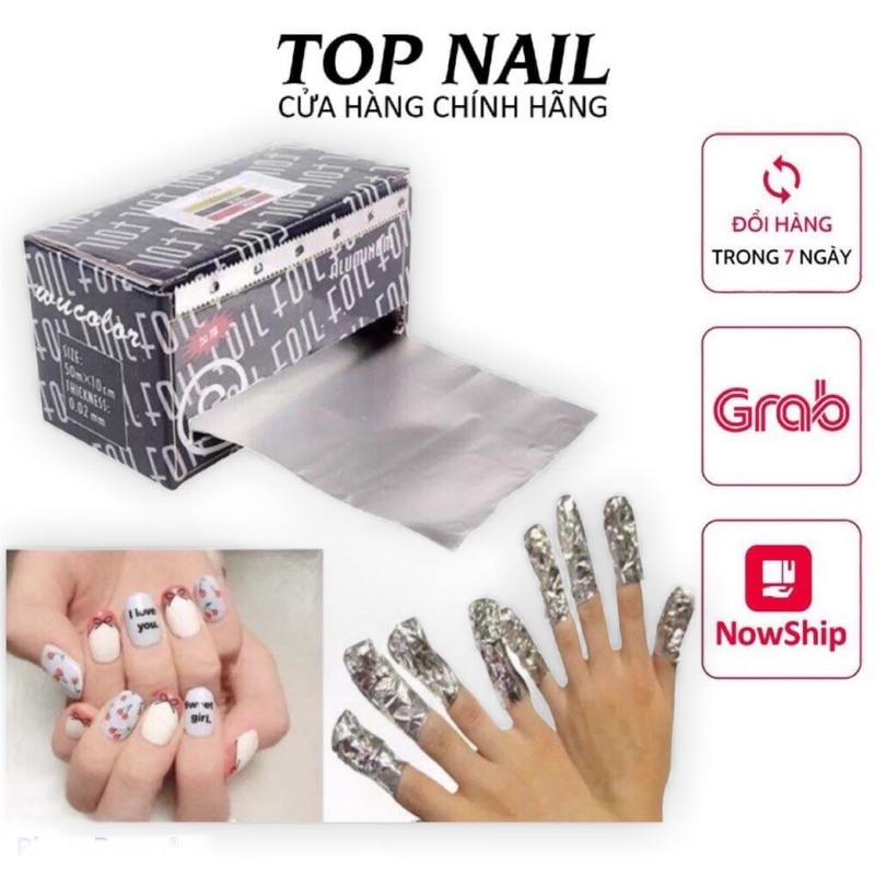 Hộp giấy bạc ủ phá sơn g.el,g.el đắp móng(nhỏ)