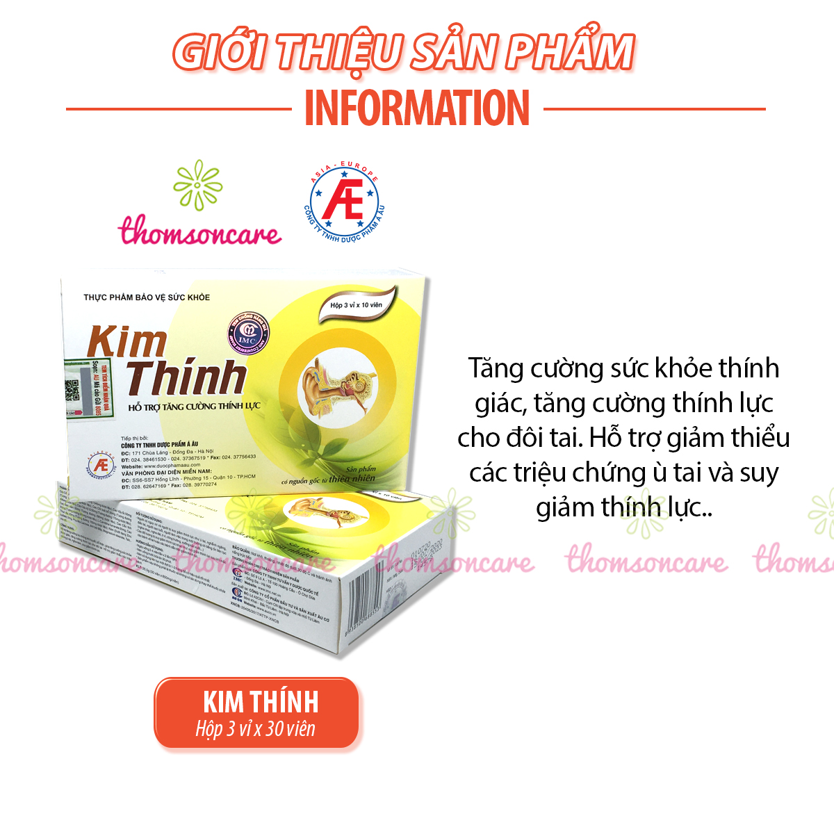[COMBO 7 HỘP] Kim thính - Tăng cường thính lực, ù tai từ thảo dược [Kim Thinh]