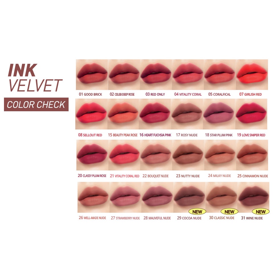 [HOÀN TIỀN 15%]Son Peripera Peri’s Ink Velvet