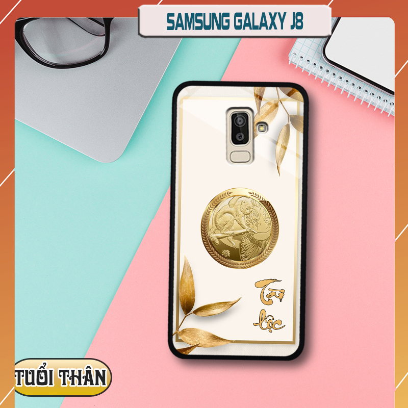 Ốp lưng kính 12 con giáp cho Samsung Galaxy J8