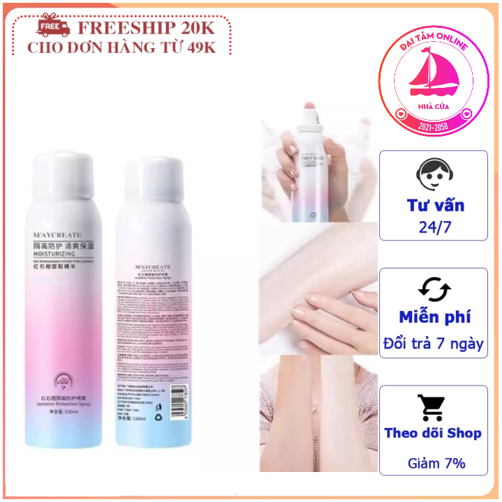 Xịt Chống Nắng Trắng Da Maycreate 150ml