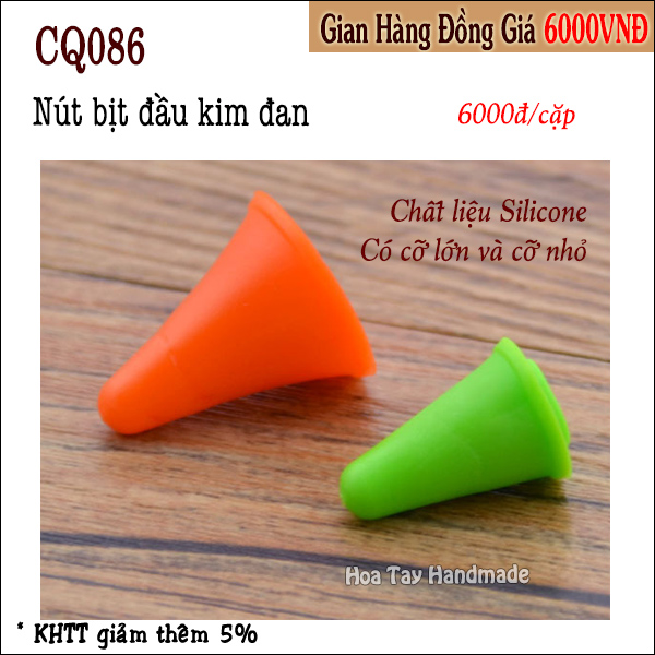 1 cặp nút Bịt Đầu Kim Đan CQ086 - Hoa Tay Handmade