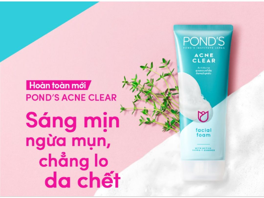 [HCM]Sữa rửa mặt ngừa mụn Ponds ACNE CLEAR 100g