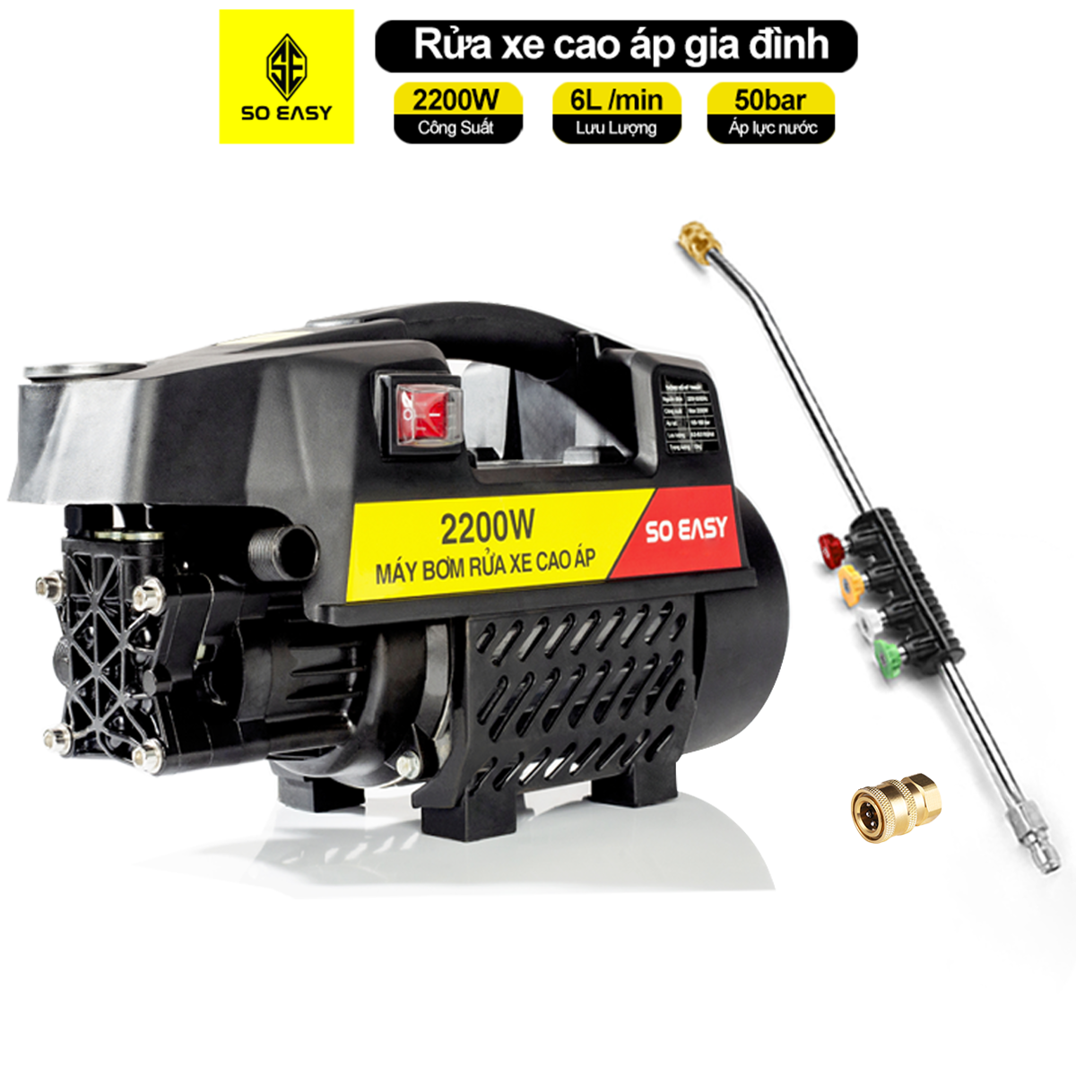 [HCM] Máy xịt rửa xe cao áp ,Máy bơm rửa xe mini gia đình cao cấp- máy rửa xe cao áp công suất mạnh - may rua xe 2800w - bộ máy xịt tưới cây, lau rửa xe dễ dàng sử dụng, ống bơm nước 15m,vòi bơm áp lực cao-C0004B4D